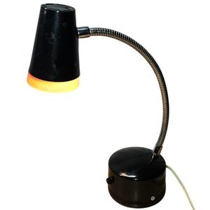 Vintage Penetray Cone Black Mini Desk Gooseneck Lamp Mid-Century MCM‎ 1960s 14"